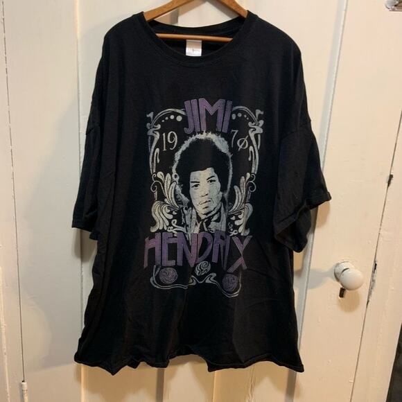 Jimi Hendrix black rock rock n roll tee shirt! in a hard to find 5XL! - Picture 4 of 5